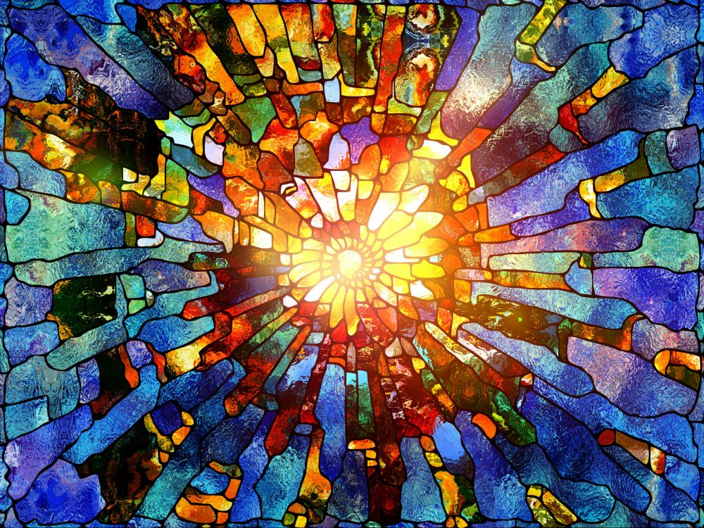 Design In Nature series. Creative arrangement of colorful textures as a concept metaphor on subject of organic designs, forces of nature and abstract art