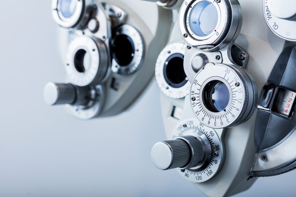 Optical equipment for testing vision. Professional medical machine. Ophthalmology.
