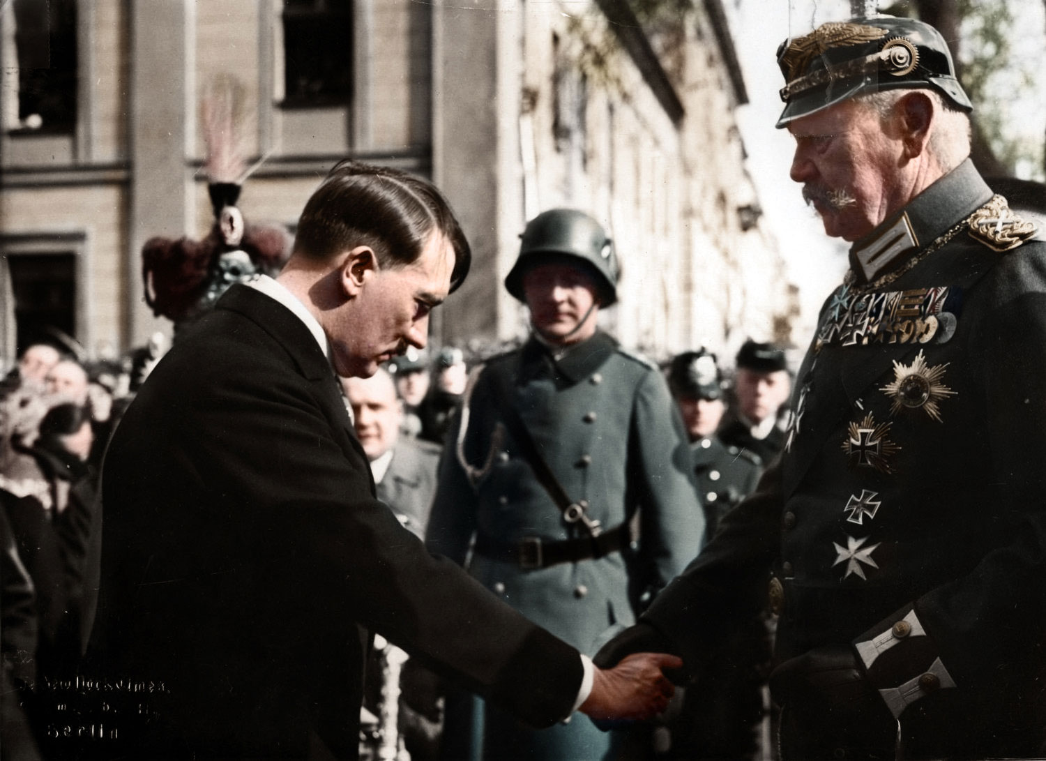 Adolf Hitler Shakes Hands With Reich President Paul von Hindenburg