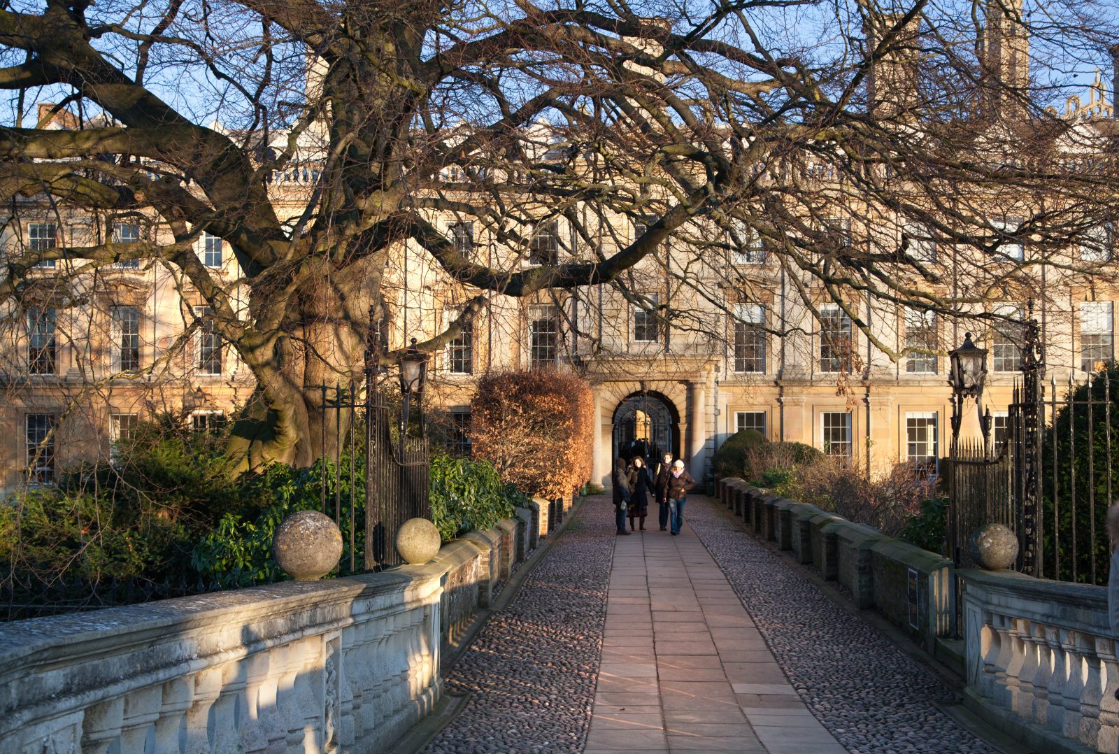 CAMBRIDGE, UK - JANUARY 18, 2015: Clare college inner yard view