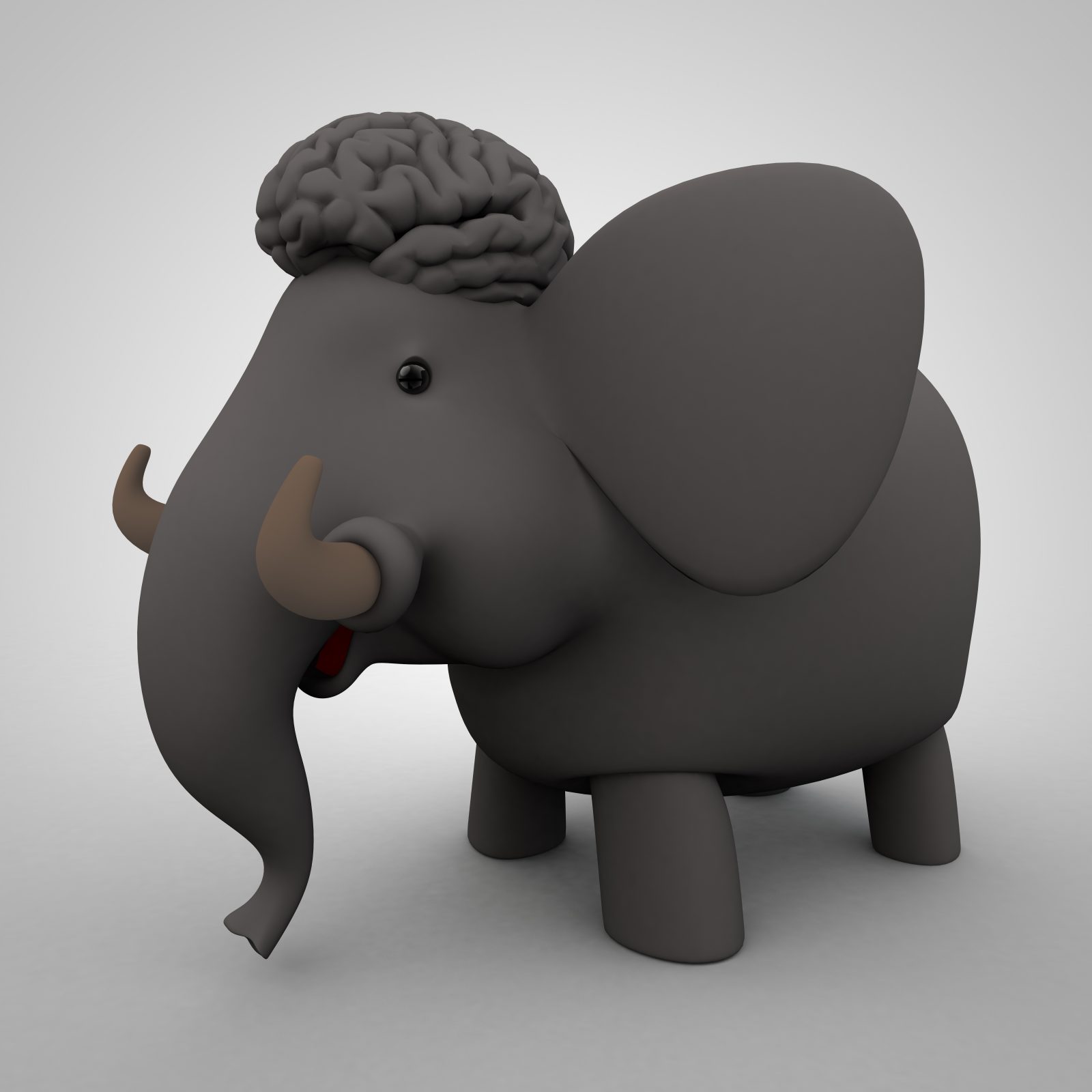 Cartoon Elephant with a massive brain