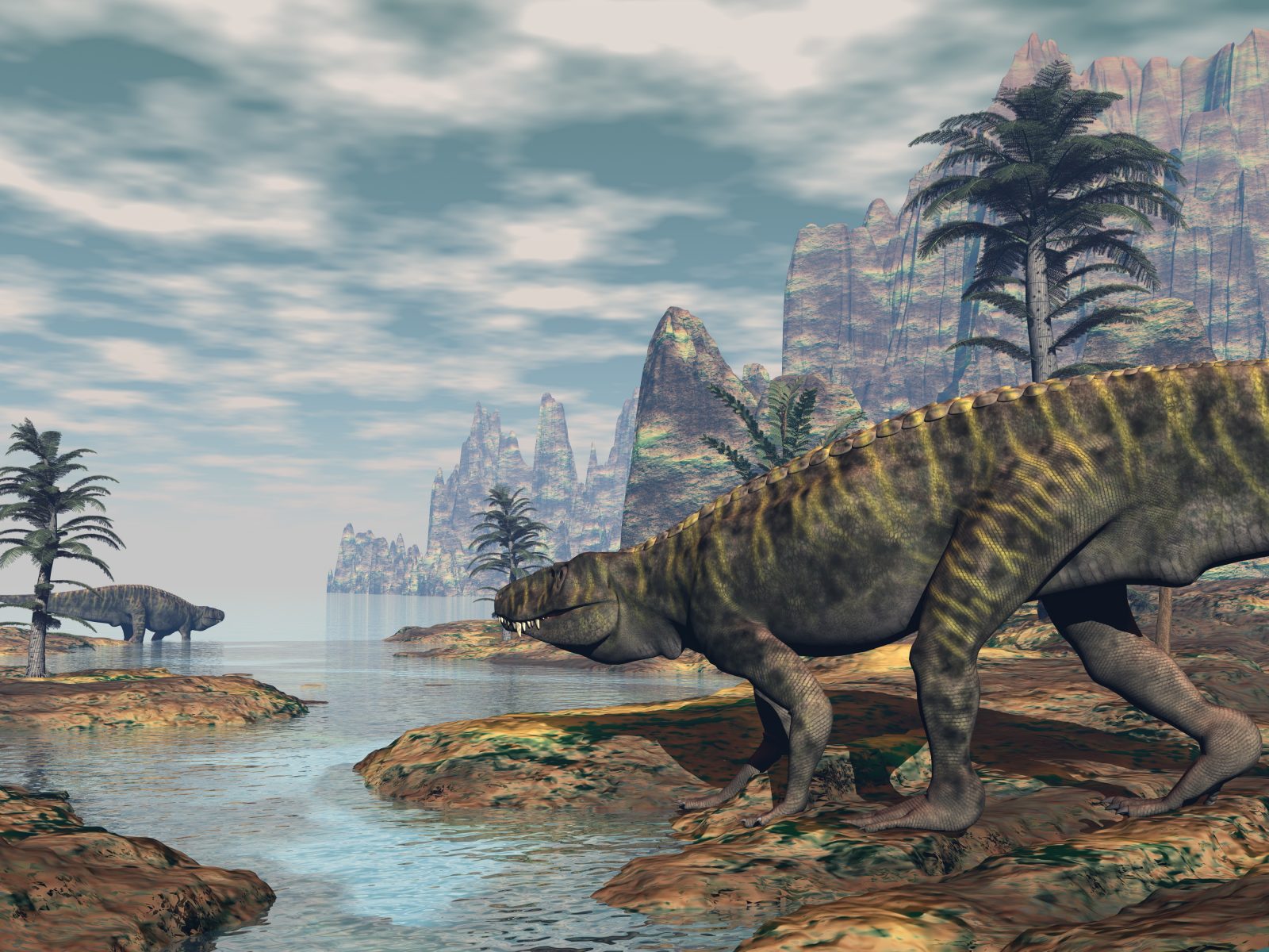 Batrachotomus dinosaurs -3D render Photo by Elenarts on Adobe Stock